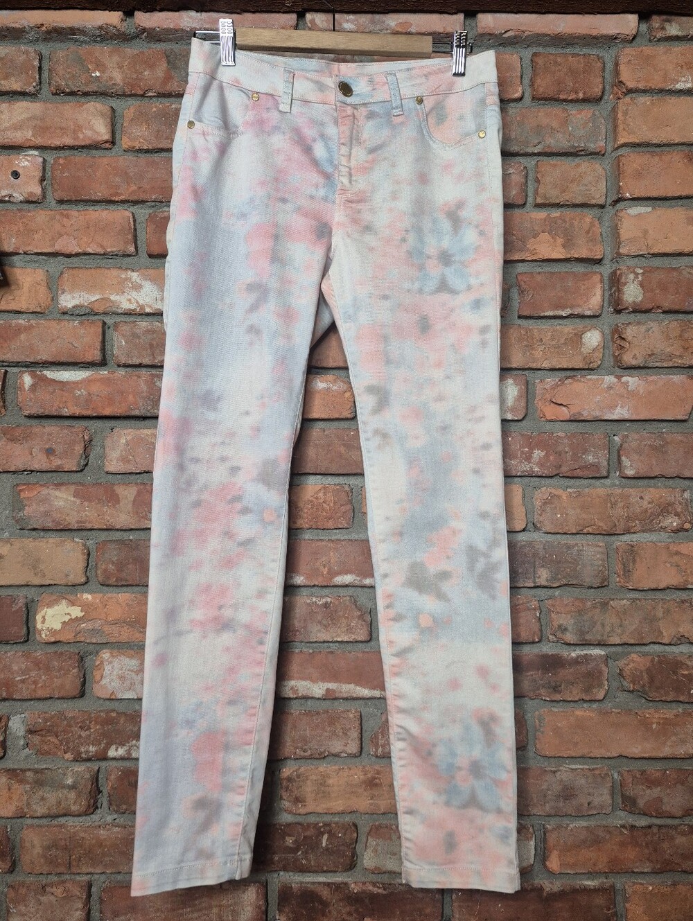 Lady Dutch High Society Y2K Low Rise Pastel Floral Straight Leg Stretch Jeans